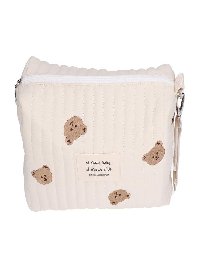 ناروت حقيبة حفاضات، حقيبة قطنية مبطنة بنقشة لطيفة، حقيبة تخزين حفاضات مزودة بخطافات لعربة الأطفال، حقيبة حفاضات محمولة لعربة الأطفال، حقائب تنظيم لزجاجات الرضاعة. - Image 4